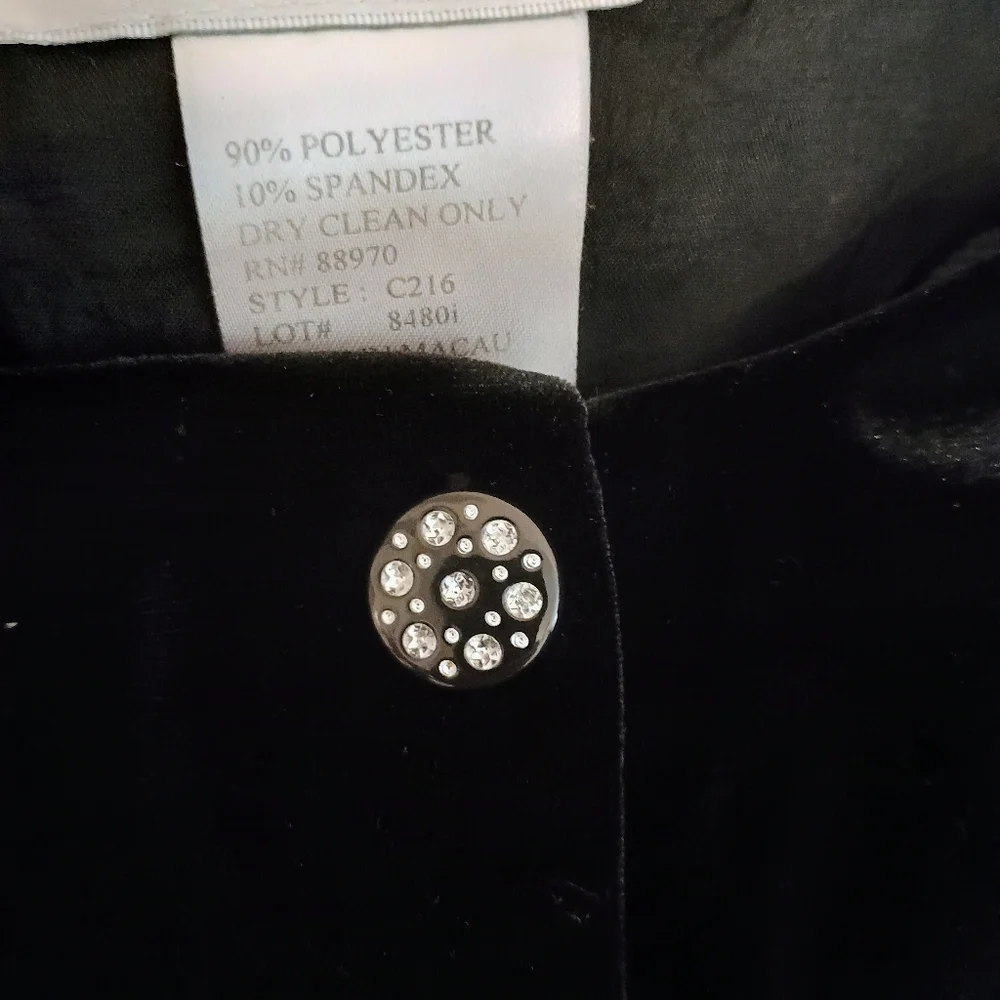Ronni Nicole Petite Black Velvet Jacket Size Small Petite - Picture 5 of 5
